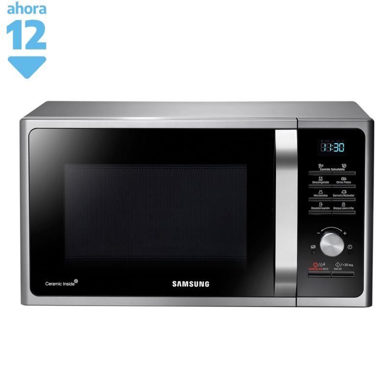 Microondas 23Lts Samsung MG23F3K3TAS Digital Cerámico C/Grill Silver