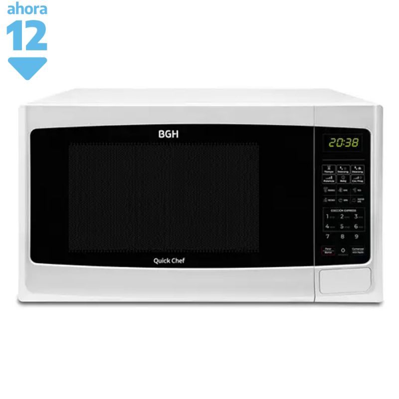 Microondas 28Lts BGH Quick Chef B228DB9 Digital C/Grill Blanco