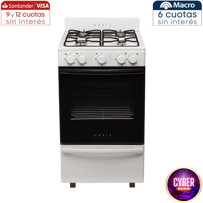 Cocina a Gas 50CM 4H Orbis 538BC4M Blanco