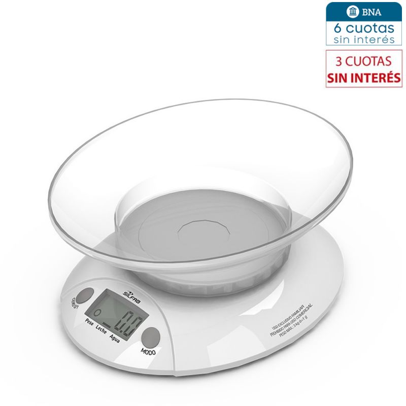 Balanza Digital de cocina Silfab BC301 Blanca