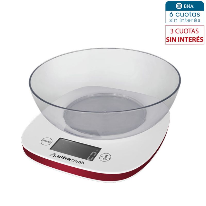 Balanza Digital para cocina Ultracomb BL-6002 C/Bowl Blanco