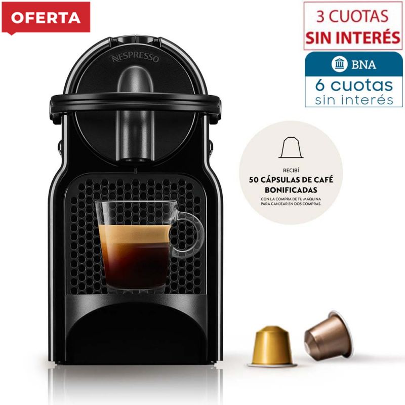 Cafetera Nespresso Inissia Black D40-AR-BK-NE4