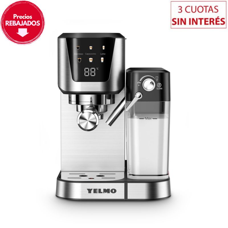 Cafetera Espresso Yelmo CE-5119 20Bar C/Espumador Negro con Inox