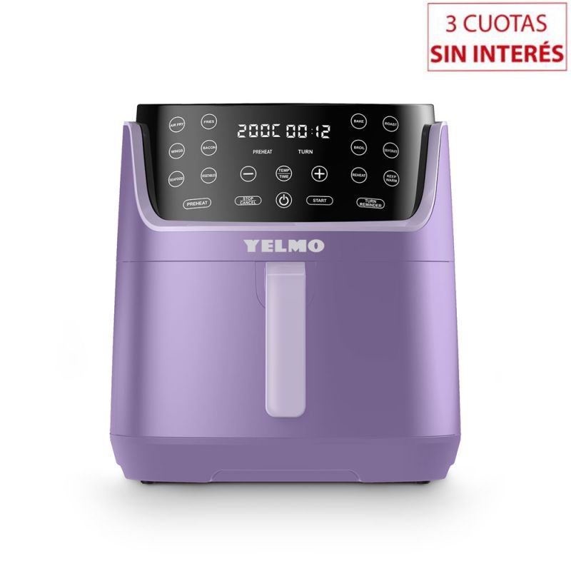 Freidora sin Aceite Digital 9Lts Yelmo FR-7313 Violeta