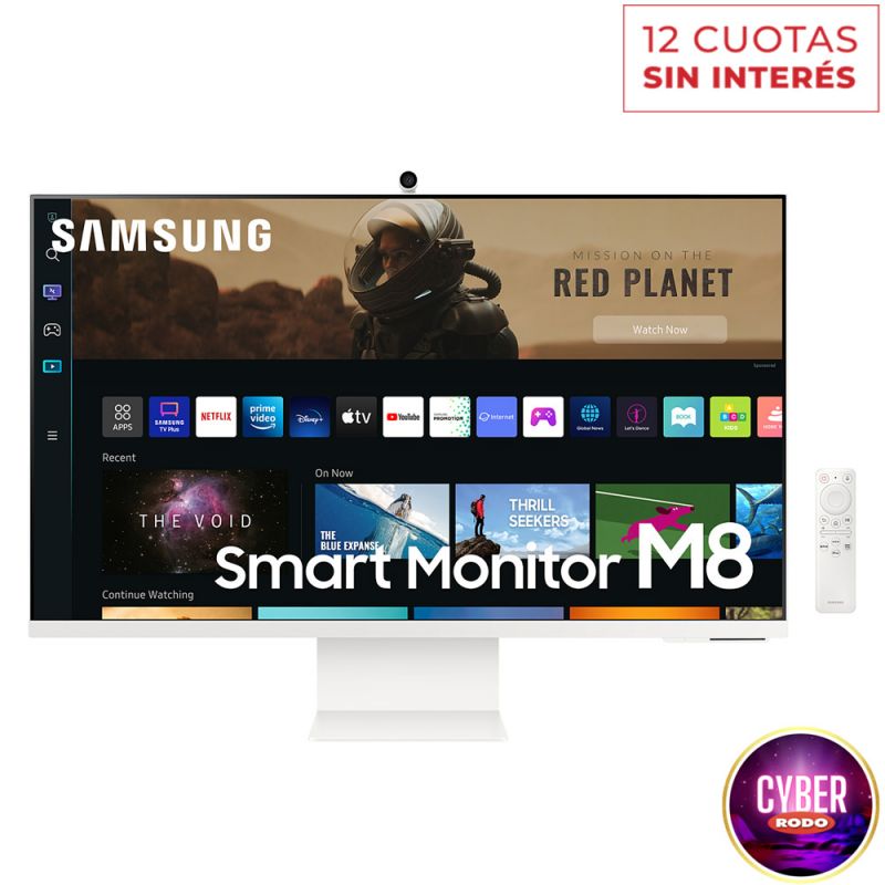 Monitor Smart 31.5" Samsung M8 4K Slim LS32BM801ULCZB Apps WiFi BT Blanco