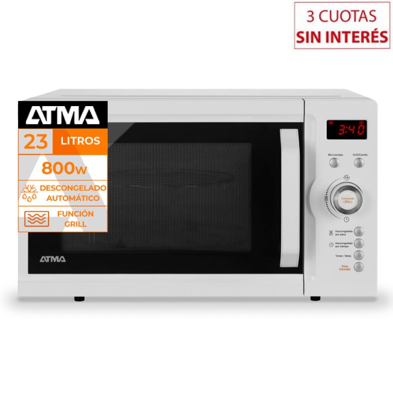 Microondas 23Lt Atma MD1723GN C/Grill Blanco