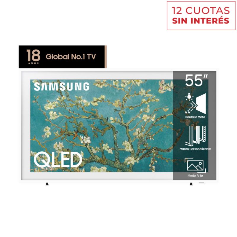 Smart TV 55" Samsung The Frame QLED 4K UHD QN55LS03BAGCZBB Blanco