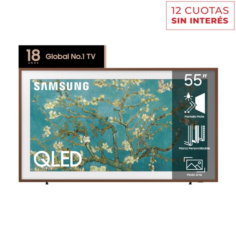 Smart TV 55" Samsung The Frame QLED 4K UHD QN55LS03BAGCZBC Nogal