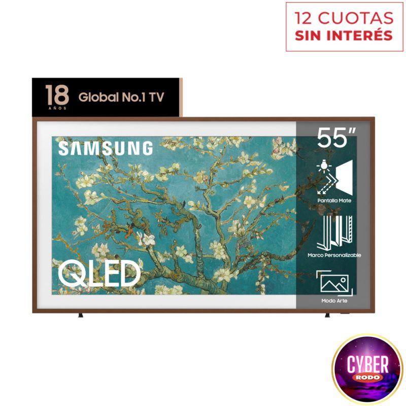 Smart TV 55" Samsung The Frame QLED 4K UHD QN55LS03BAGCZBC Nogal