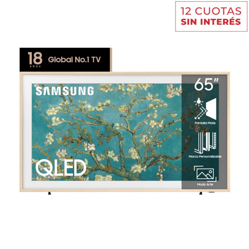 Smart TV 65" Samsung The Frame QLED 4K UHD QN65LS03BAGCZBC Beige