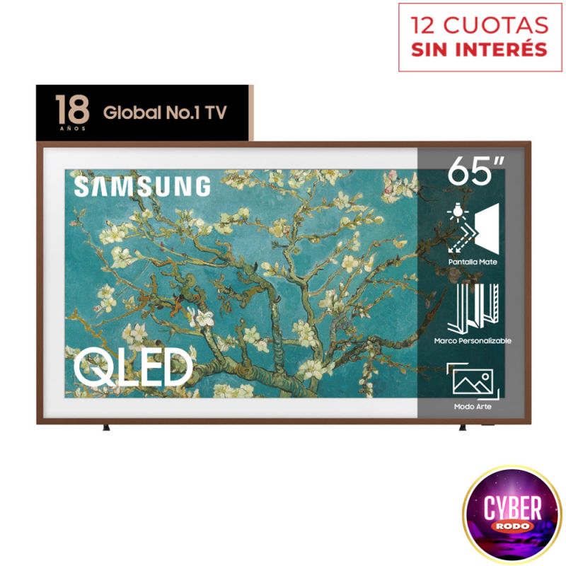 Smart TV 65" Samsung The Frame QLED 4K UHD QN65LS03BAGCZBM Nogal