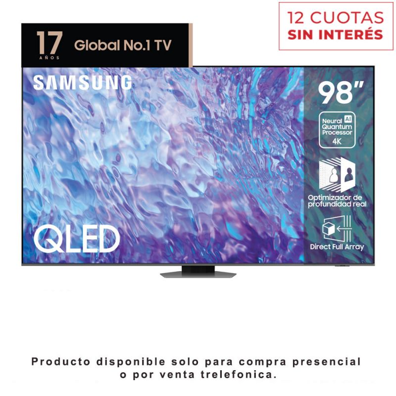 Smart TV 98" Samsung QLED 4K QN98Q80CAGCZBB Negro