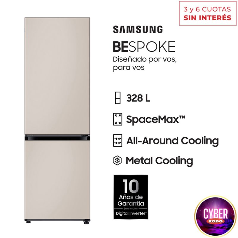 Heladera C/Freezer Combi 328Lts Samsung Bespoke RB33A307039 Inverter No Frost Satin Beige