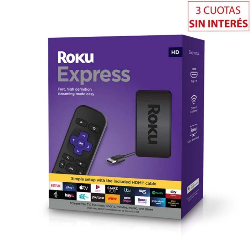 Reproductor Streaming Roku Express 3930SE-MX WiFi Negro