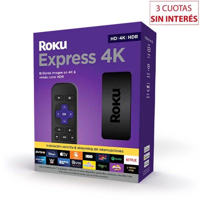 Reproductor Streaming Roku Express 4K+HDR 3941 Negro
