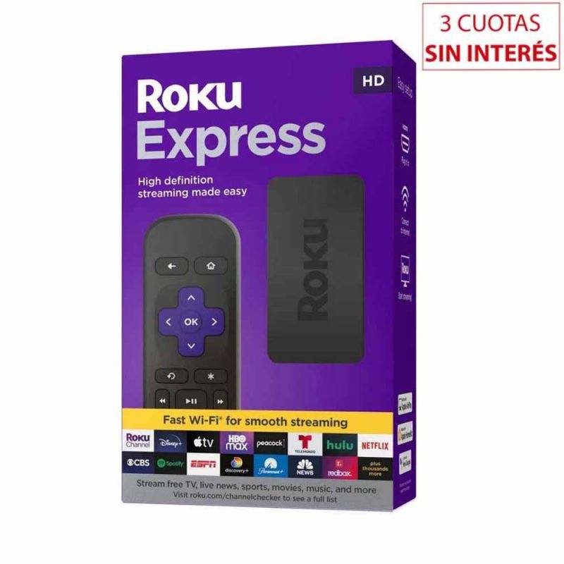 Reproductor Streaming Roku Express HD 3960R Negro