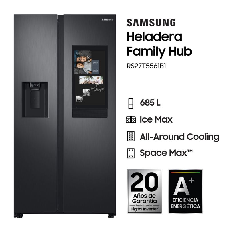 Heladera Side By Side 685Lt Samsung Family Hub RS27T5561B1 No Frost C ...