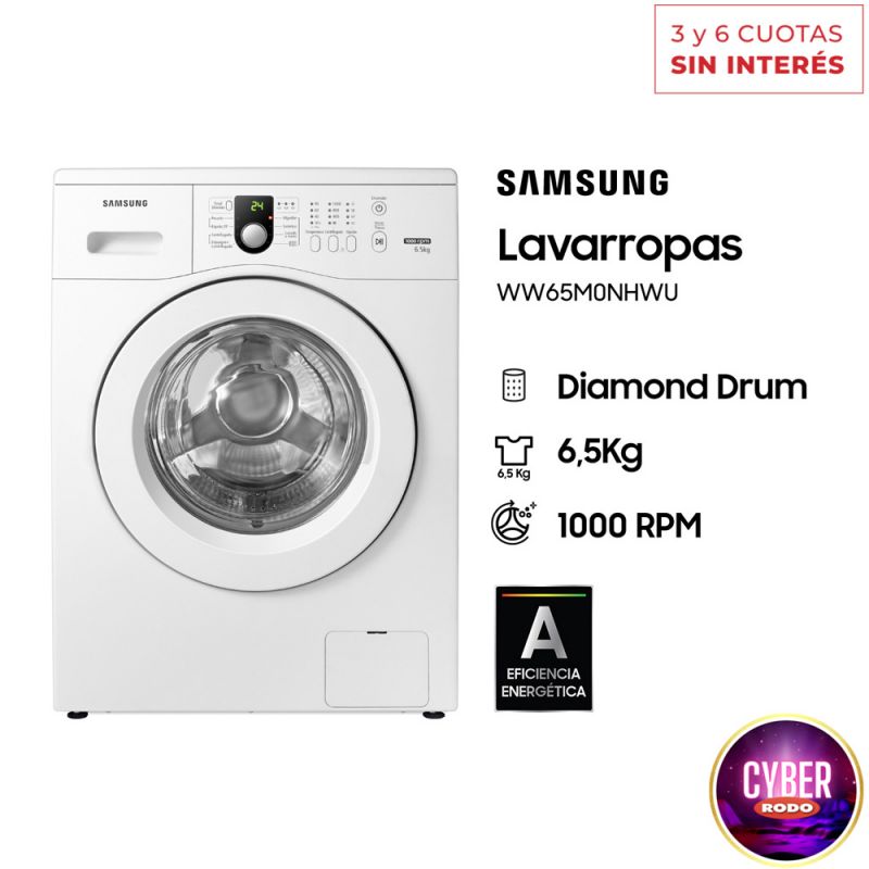 Lavarropas Automático Samsung SAWW65MONHWU 6.5kg 1000rpm Blanco