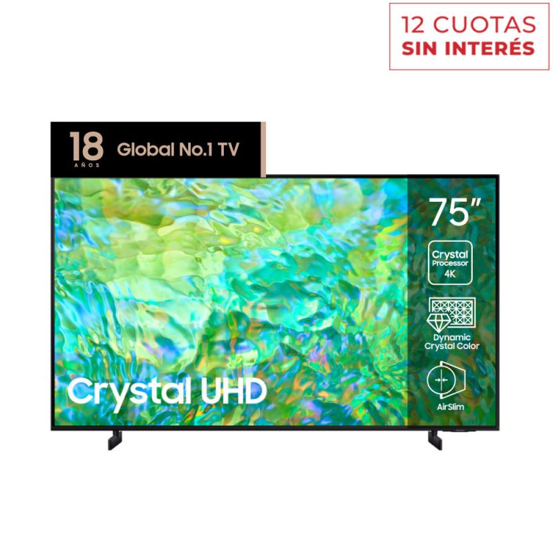 Smart TV 75" Samsung Crystal 4K UHD UN75CU8000GCZB Negro