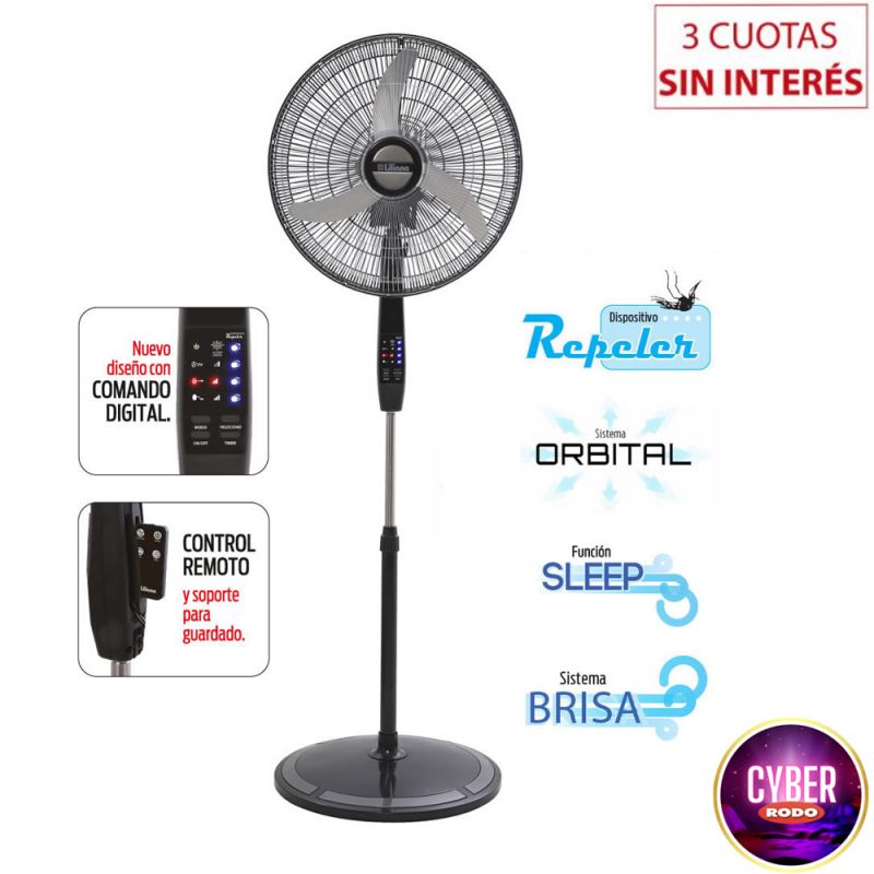 Ventilador de Pie 20" Liliana VPD20R Orbital C/Repeler