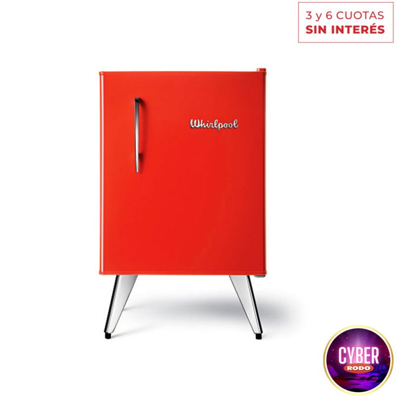 Heladera Bajo Mesada Retro 76Lts Whirlpool WRA09R1/3 Roja